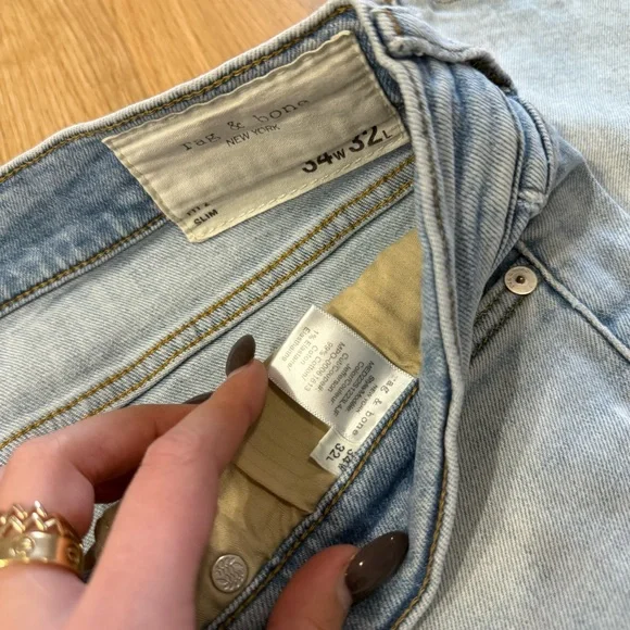 rag & bone Men's Light Wash Slim Jeans